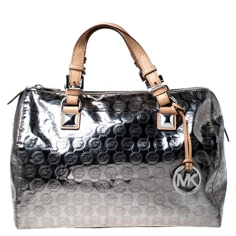 michael kors emmy silver bags|Michael Kors metallic silver handbags.